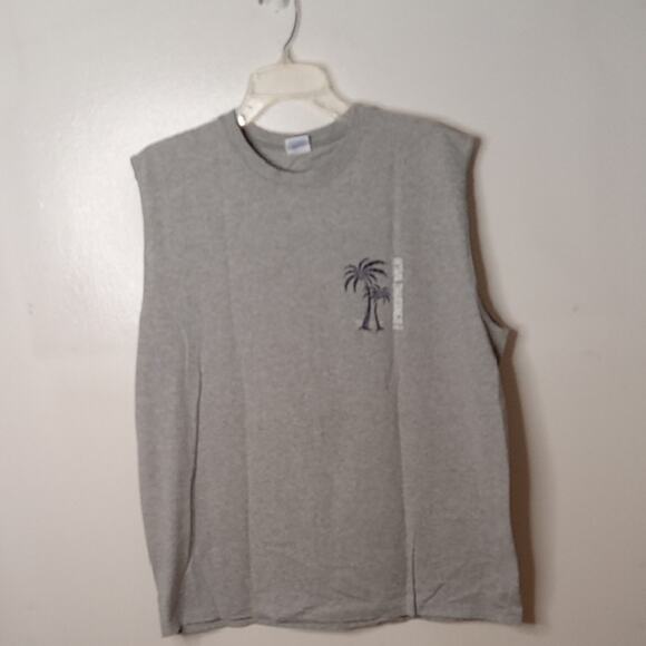 Yazbek Men's XL Gray Sleeveless T- Shirt. Athleisure, Summer, Beach, Activewear - Picture 1 of 8